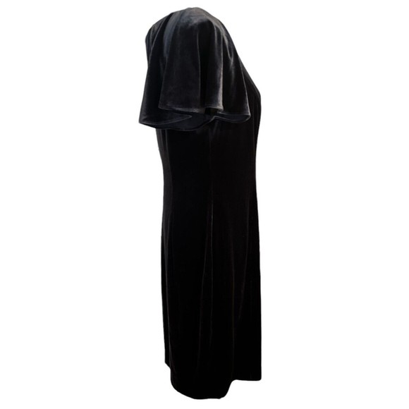 ELIZA J Women's Sheath Dress Blue Velvet Short Flutter Sleeves Lined Size 14 New - Picture 3 of 16